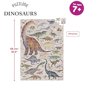 Amazon | Puzzlove 恐竜ジグソーパズル - 200ピース 大型 27